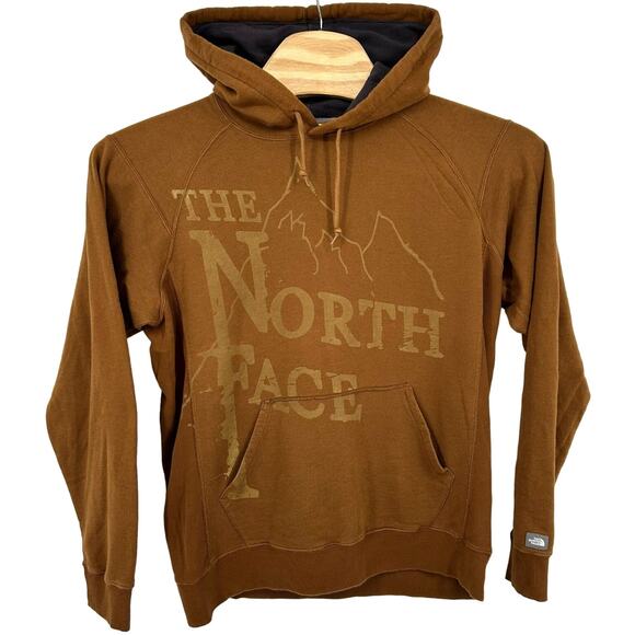 Men's M A5 summit series The North Face scenic mountain hoodie sweatshirt tan - Picture 1 of 6